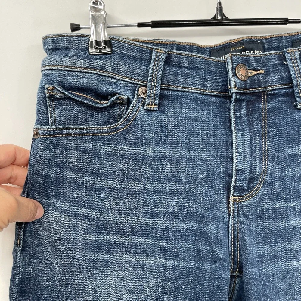 Lucky Brand 4/27 Bermuda Shorts‎ Womens Blue Medium Wash Stretch Denim Casual